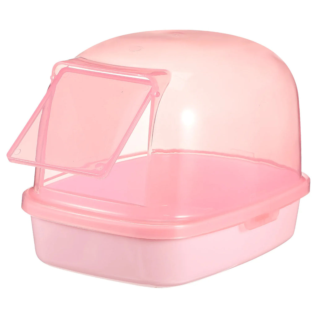 Plastic Hamster Sand Bath Box Sturdy Transparent Bath Basin for Small Pets Chinchilla Gerbil Guinea Pig Indoor Cage Accessory