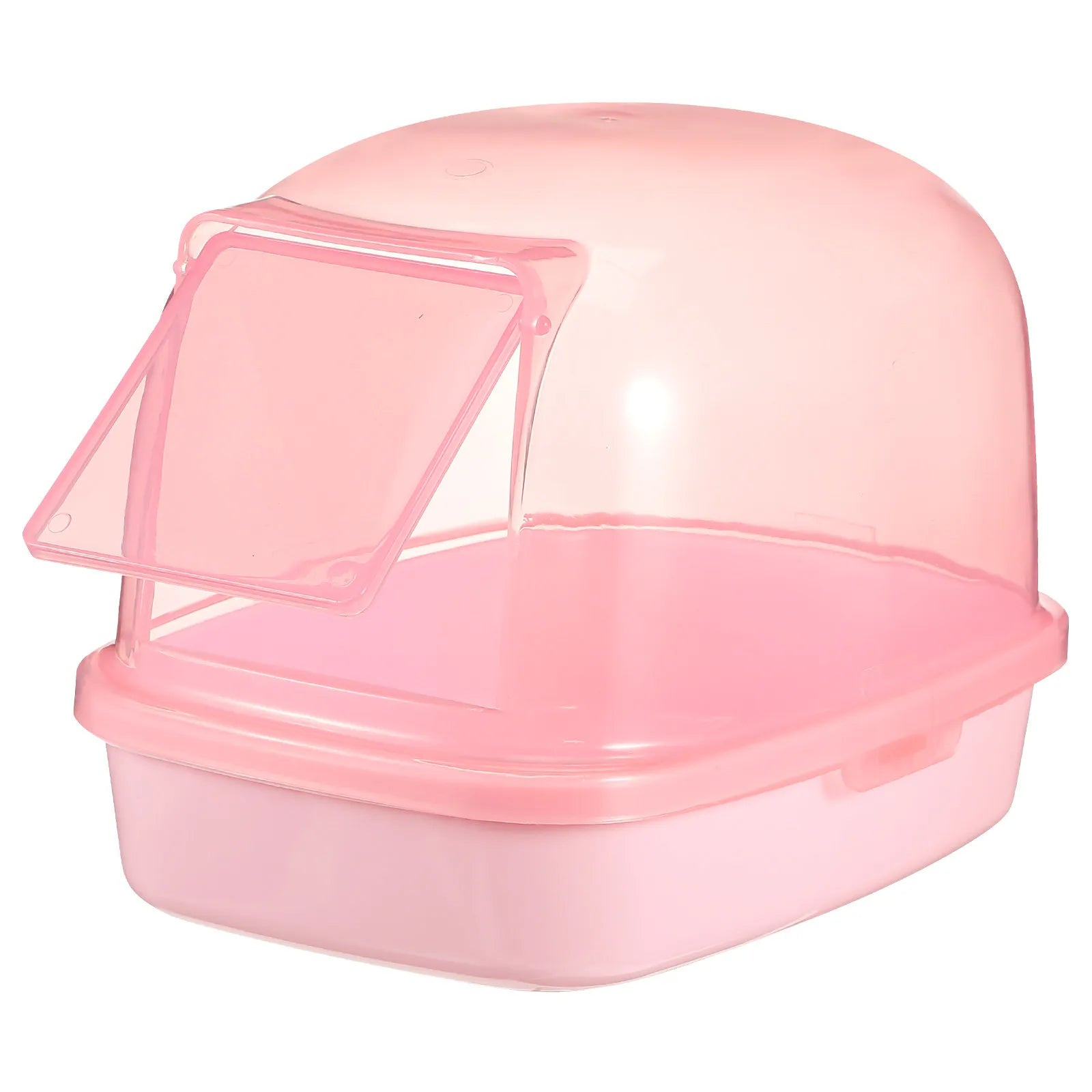 Plastic Hamster Sand Bath Box Sturdy Transparent Bath Basin for Small Pets Chinchilla Gerbil Guinea Pig Indoor Cage Accessory