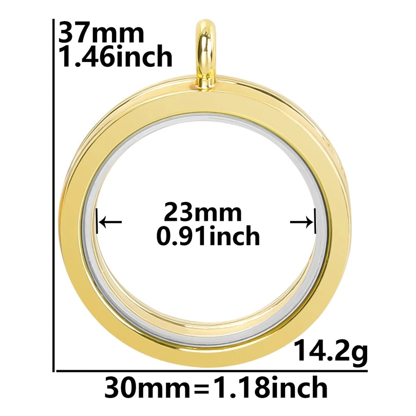 10Pcs/Lot Openable Round Living Reliquary Picture Locket Pendant Glass Floating Cremation Urn Medaillon Colgantes Jewelry Making
