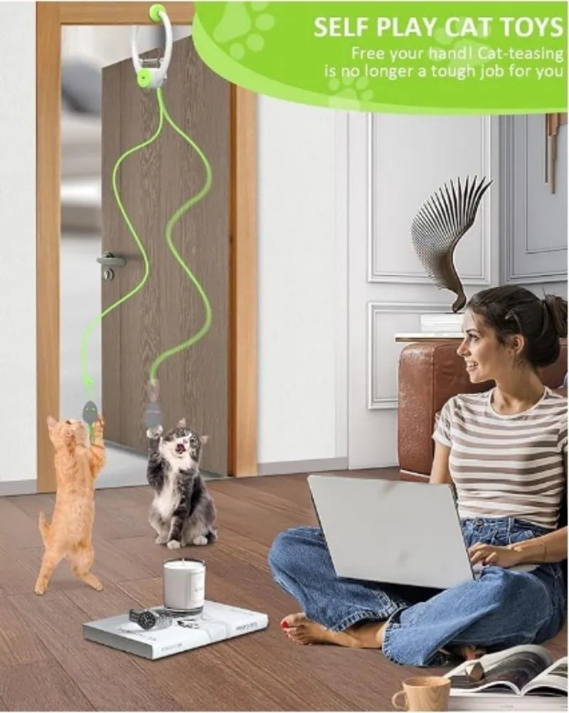 Cat Toys Swing Sticky Disc Elastic Hanging Door Teasing Cat Rope Long Rope Teasing Cat Cat Toy Cat Accessories Pet Kitten Toy