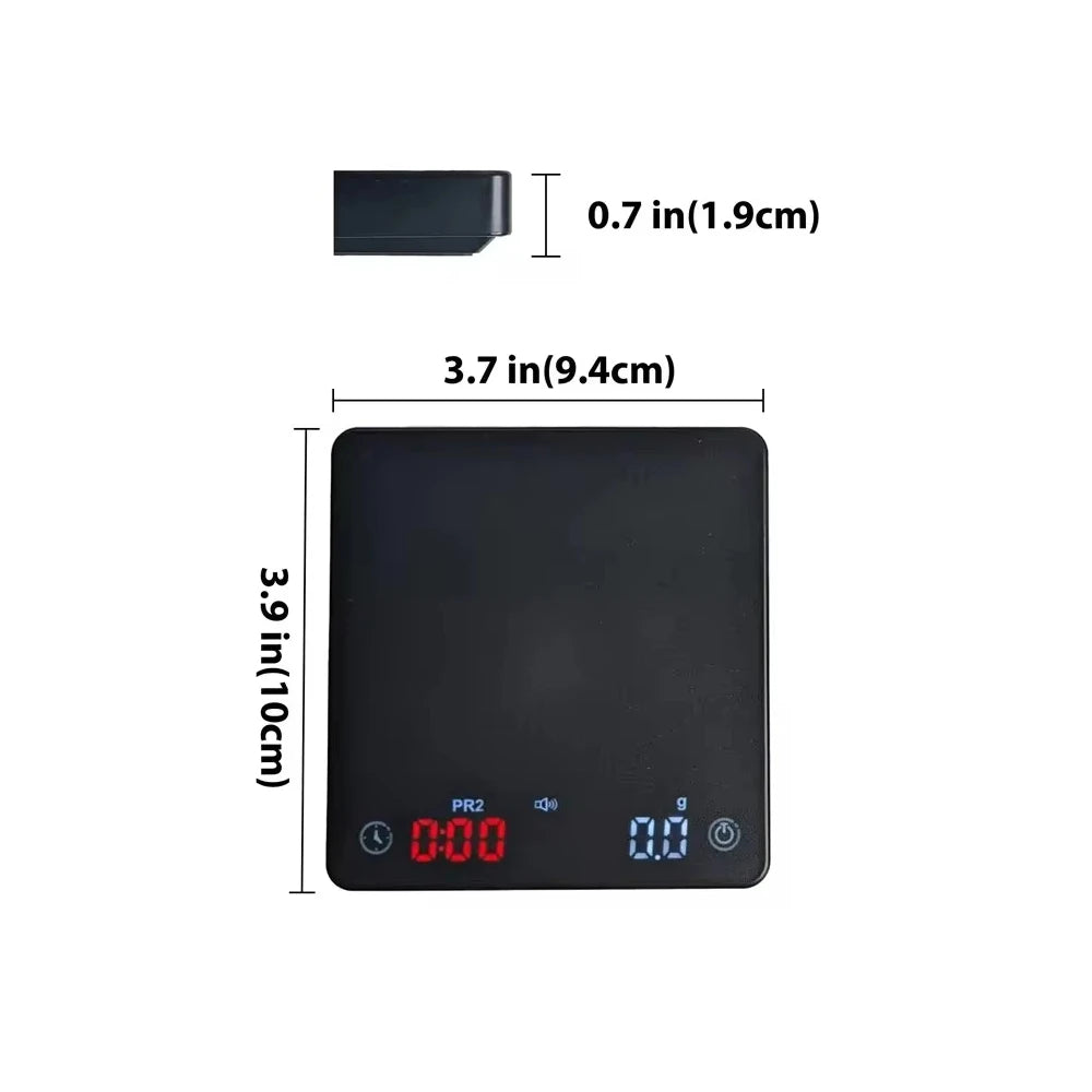 Kitchen Tools Coffee Scale with Timer Digital Multifunction Weighing Scale 3kg/0.1g Pour Over Drip Espresso Scale LCD Display