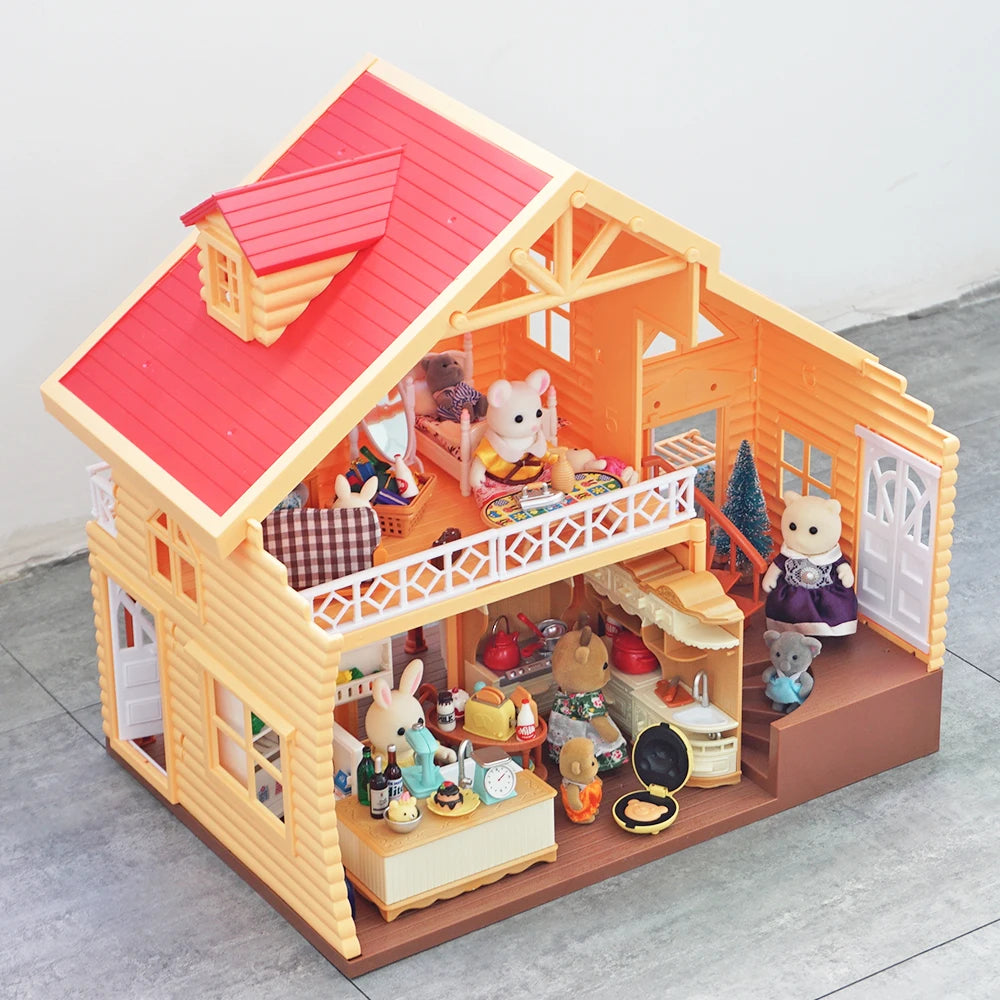 1:12 Micro Deluxe Villas Dollhouse Castle Treehouse Auditorium Play House Miniature Furniture Model Kitchen Toy Girls Gift