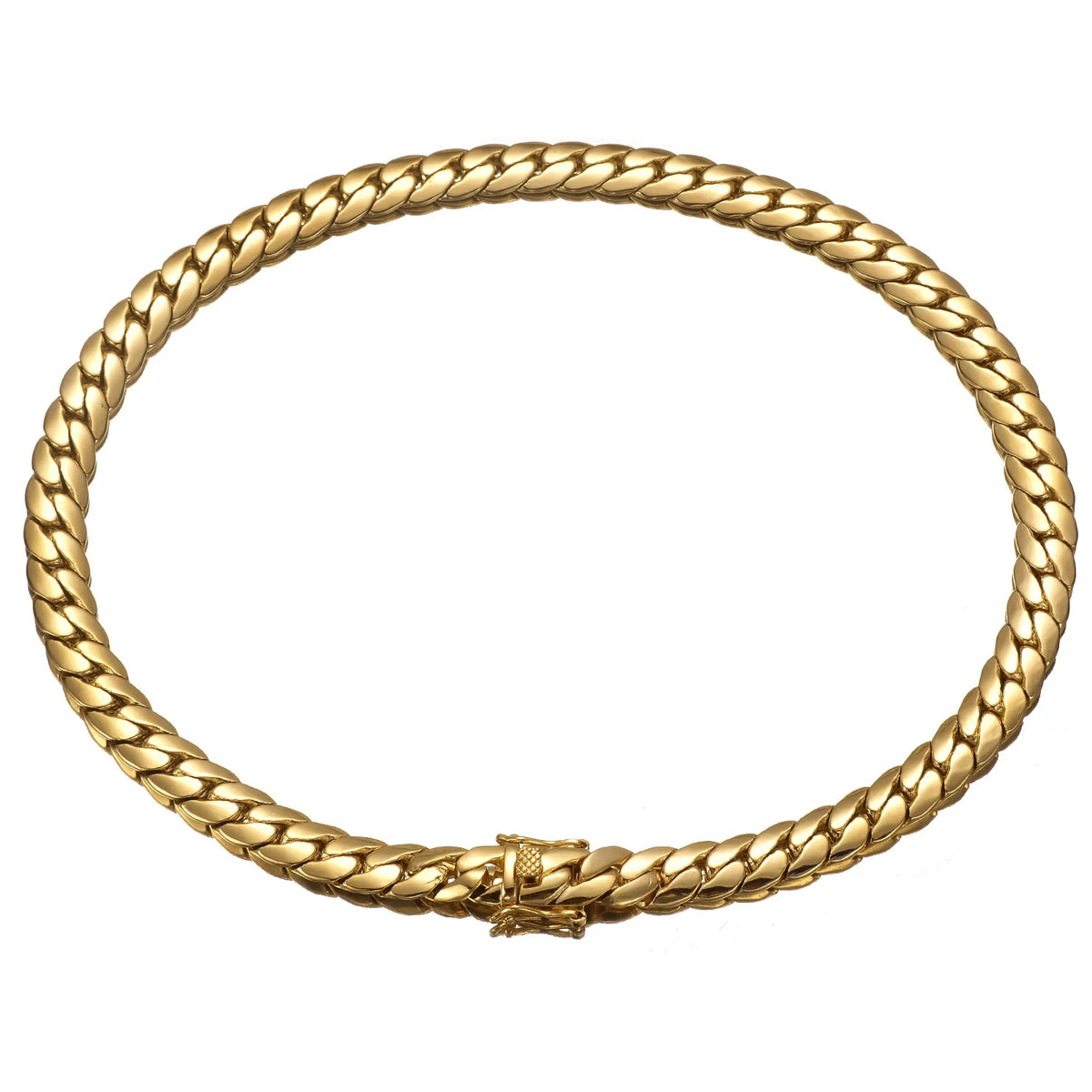 18K Gold Plated Waterproof Stainless Steel Bracelet Necklace Men Hiphop Cuban Whip Chain Necklace 6mm/ 8.8mm/9.6mm 16" 18" 24"