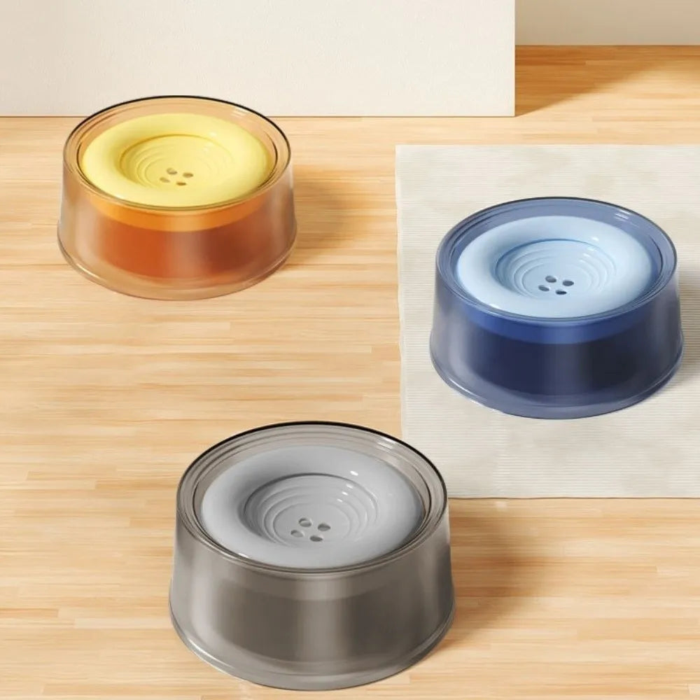 Non-Slip Base Pet Floating Water Bowl Large Capacity Spill Proof Dog Drinking Bowl Anti-Splash Design No Wet Mouth Cat Bowl