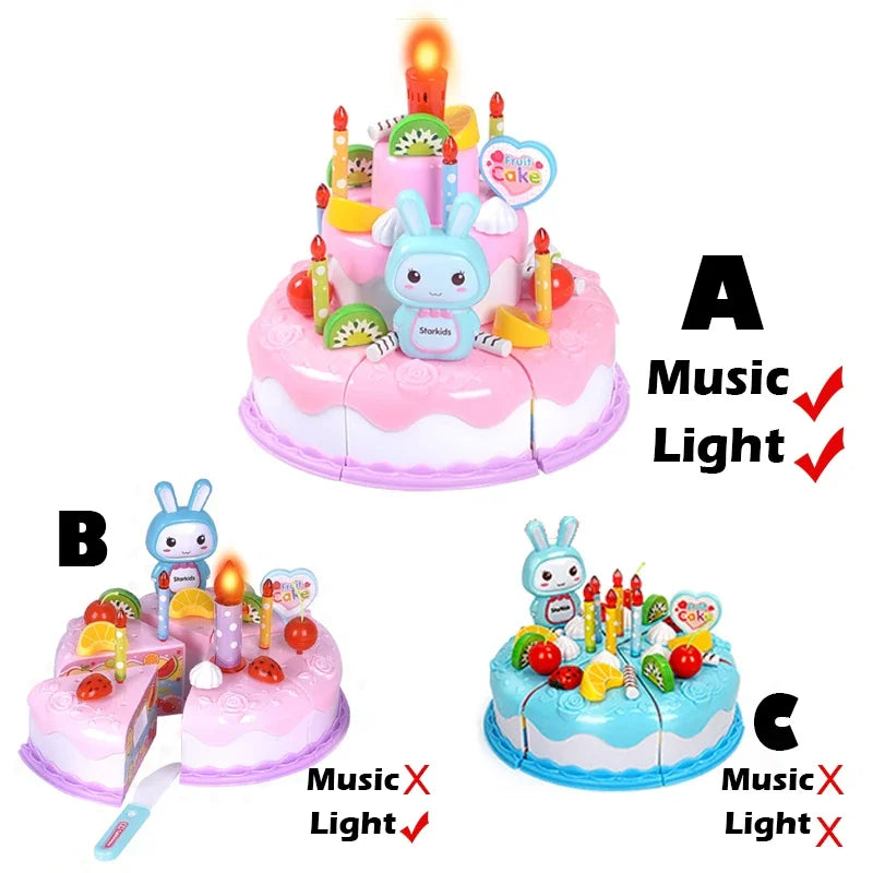 Children Pretend Cake Goodies Play Simulated Kitchen Toys Plastic Cutting Food Kids Toy Object Cognition Boys Girl Birthday Gift