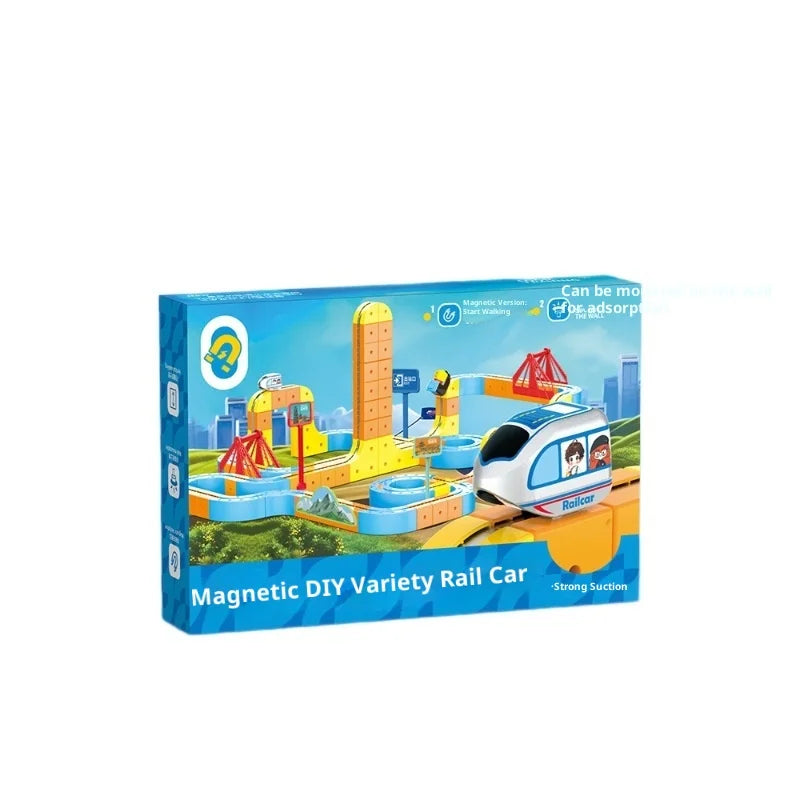 Huagen Magnetic High Speed Train Diy Transformable Suspension Track Car Anti Gravity Electric Vehicle Model Educational Toy Set