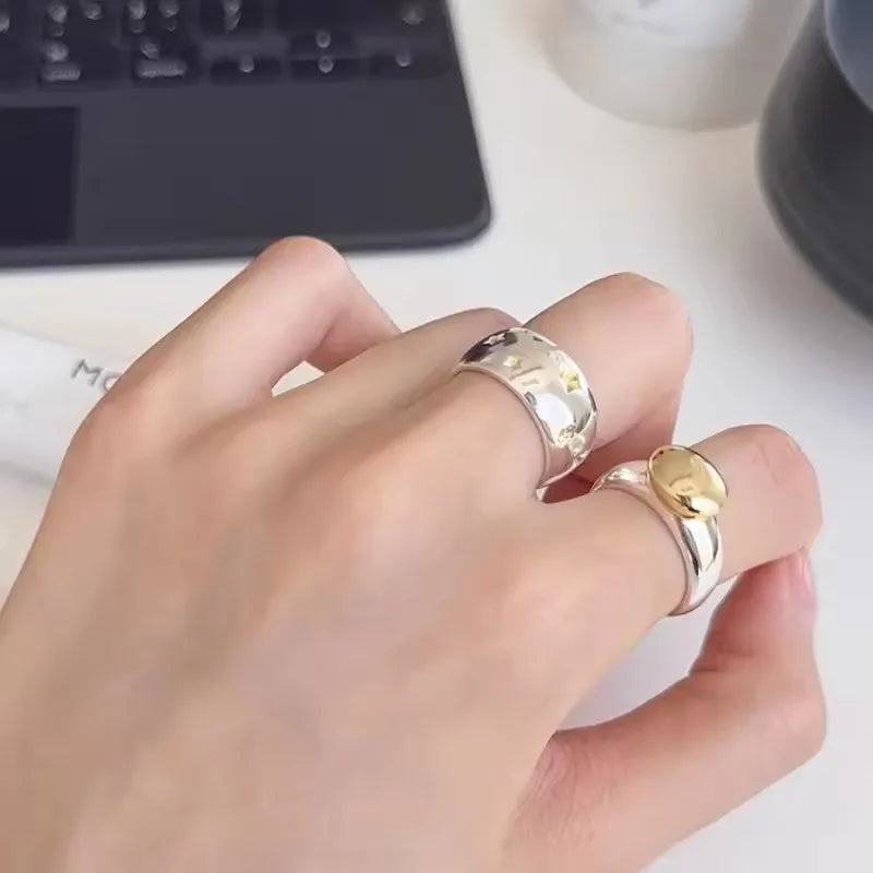 Sam Panda 925 Sterling Rings for Women Fashion Geometric Handmade Irregular Gold Star Ring Simple Fine Jelwery  Christmas Gift