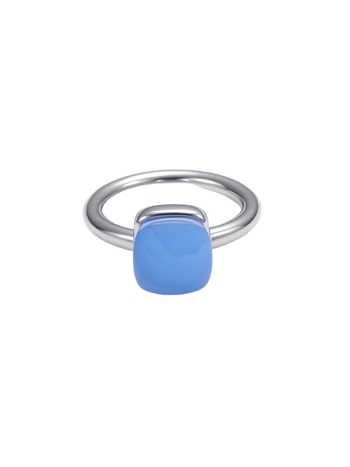 Colorful Crystal Nude Ring for Women 18K Gold Plated Stainless Steel Candy Color Square Stone Statement Rings Jewelry Gift