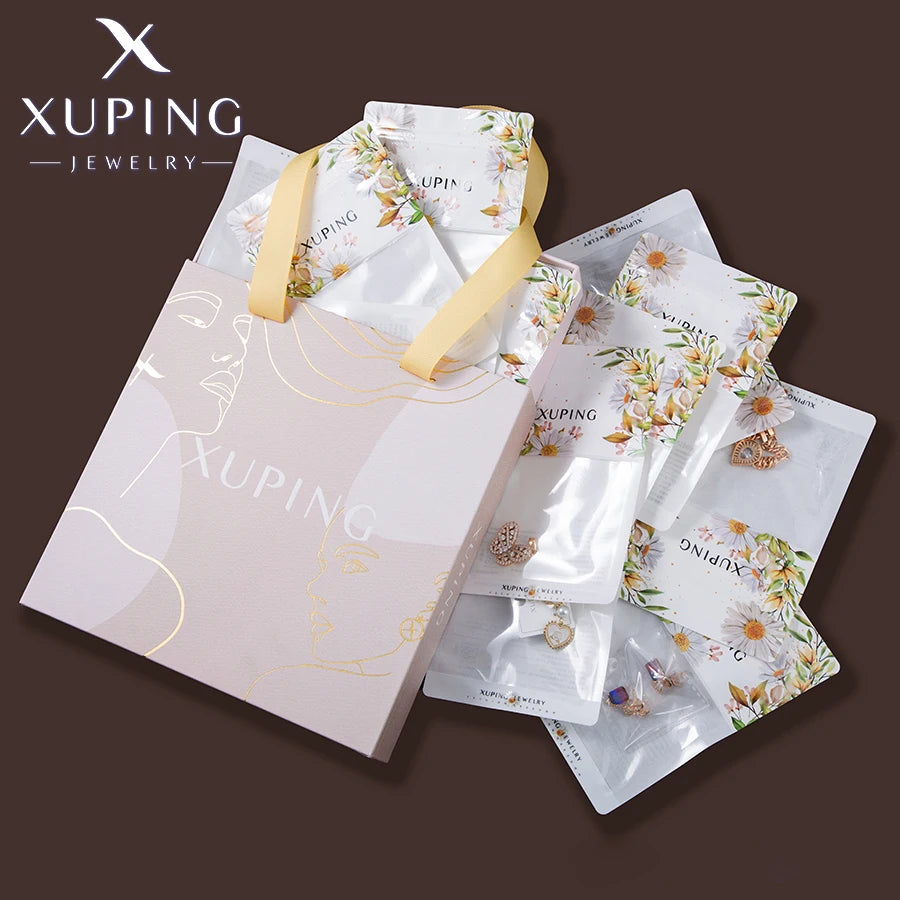 Xuping Jewelry Fashion Hot Sale Promotion Charm Gold Color Plated Mixed Rings Earrings Crystal Jewelry Necklace Pendants Box