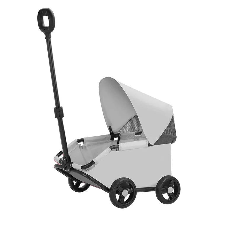 Foldable Small Pet Stroller Cart Lightweight Oxford Dog Cat Carrier Trolley Telescopic Pull Wagon Outdoor Walking Shopping