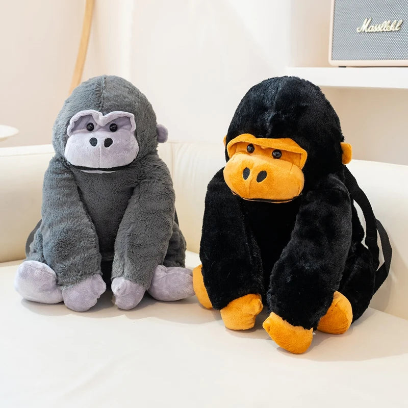 32CM Creative Gorilla Plush Backpack Cute Monkey Stuffed Doll Funny Student School Backpack Gifts