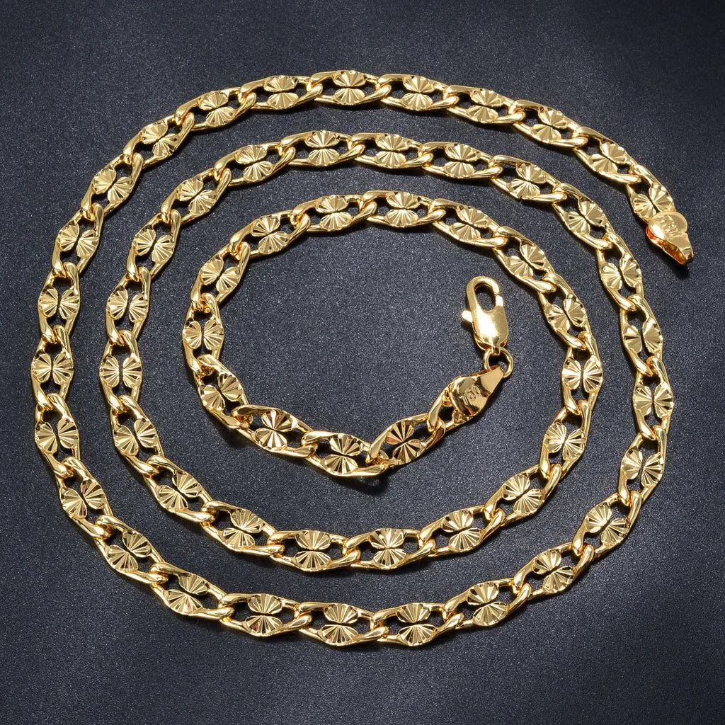 Sunny Jewelry Fashion Copper Chain Necklace Gold Plated For Women Man Daily Wear Party Wedding Engagement Jewelry Gift