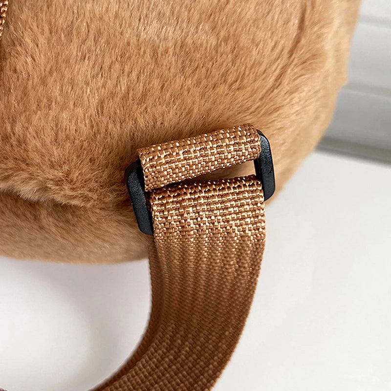 New Capybara Cartoon Animal Doll Plush Backpacks; Cute Portable Bag for Girls.