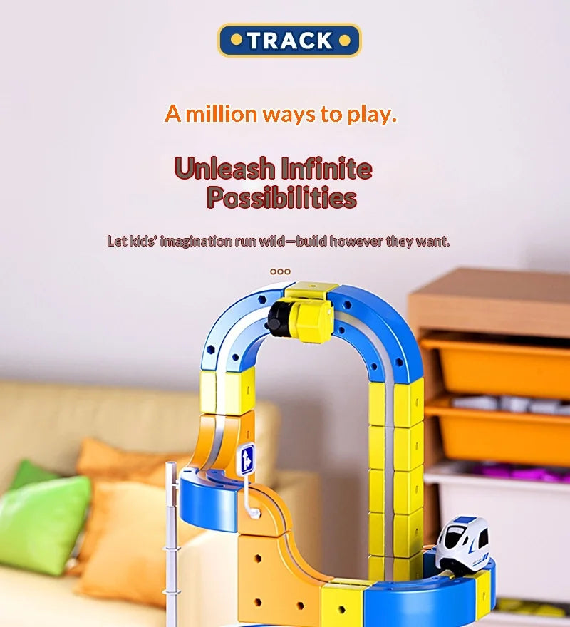 Educational Anti-Gravity Magnetic Building Blocks High-Speed Railway Toy Train Set Changeable Tracks Interactive Play Vehicle