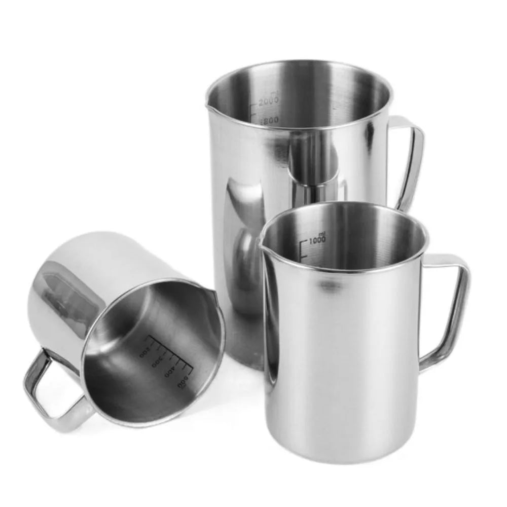 New Stainless Steel Laboratory Beaker Graduated Measuring Cups 500ml 1000ml 2000ml Espresso Mugs Baking Kitchen Tool