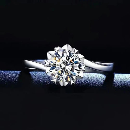 100% Real Moissanite Ring Adjustable Size S925 Sliver D VVS1 Pass Diamond Test Pen GRA Certificate 18K Plating Rings for Women
