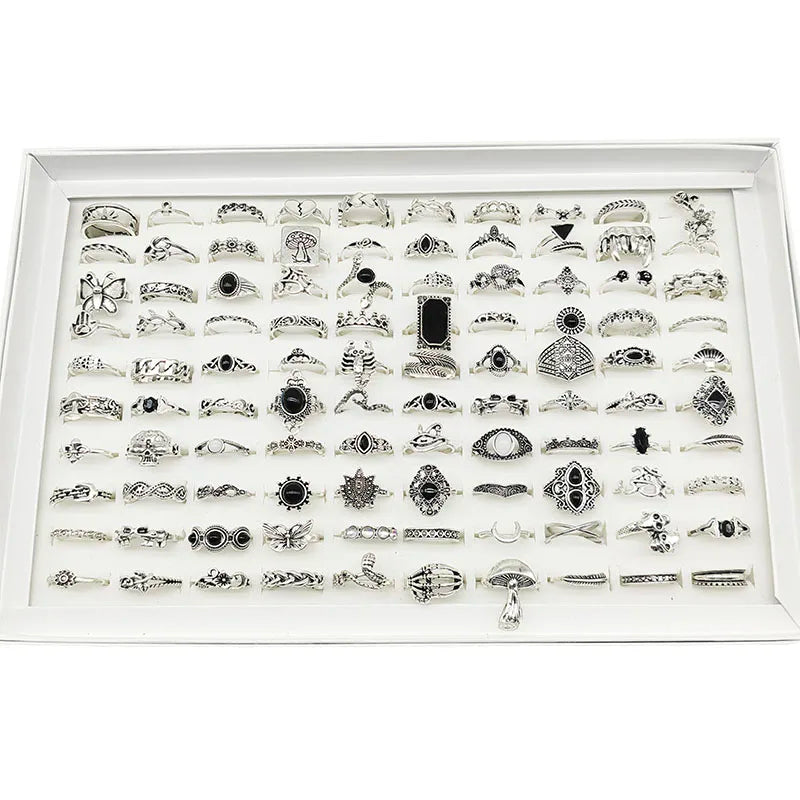 50000 Style Different Finger Rings Wholesale In Stock 100pc/Lot Hot Vintage Silver Gold Color New Alloy Joint Ring Party Women