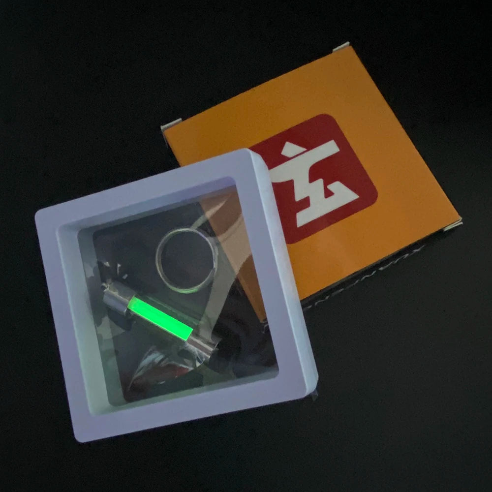 Outdoor signal light luminous tube pendant edc keychain luminous pendant stainless steel glass material luminous pendant