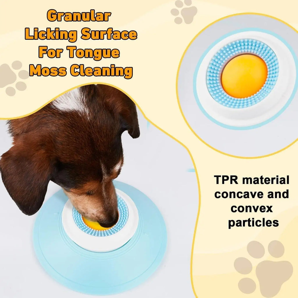 1pcs Dog Lick Bowl with Ball, Anti-Slip Licking Mat for Anxiety Relief, Slow Feeder for Liquid & Soft Food, Cat Dog Toy