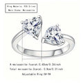 925 silver heart-shaped 2 carat moissanite adjustable ring is fashionable and simple, suitable for daily life and wedding
