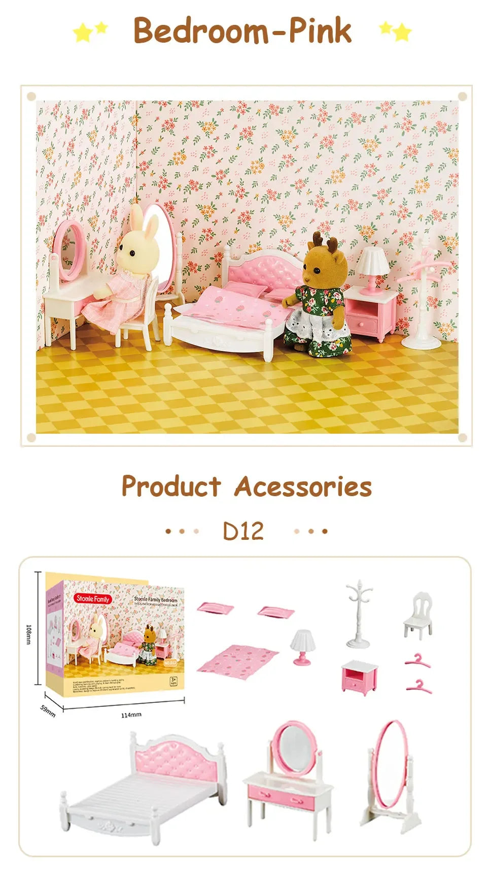 Toys Doll Forest Family Montessori Kitchen Miniature Doll House 1/12 Toy Kitchen Accessories Dollhouse Furniture Toys for Girls