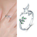 WOSTU Real 925 Sterling Silver Open Ring Finger Adjustable Size Wedding Rings For Women Engagement Fashion Silver Jewelry Gift