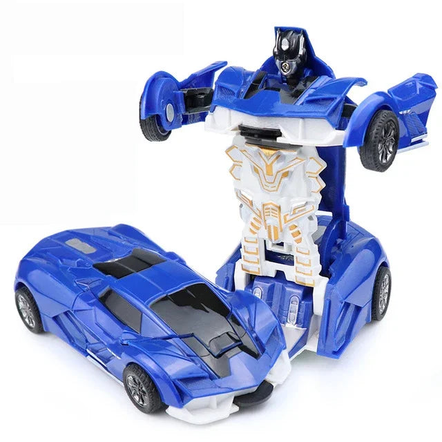 Mini 2 In 1 Car Toys One-key Transformable Car Toys Automatic Transforming Robot Model Car Diecasts Toy Boys Gifts Children Toy