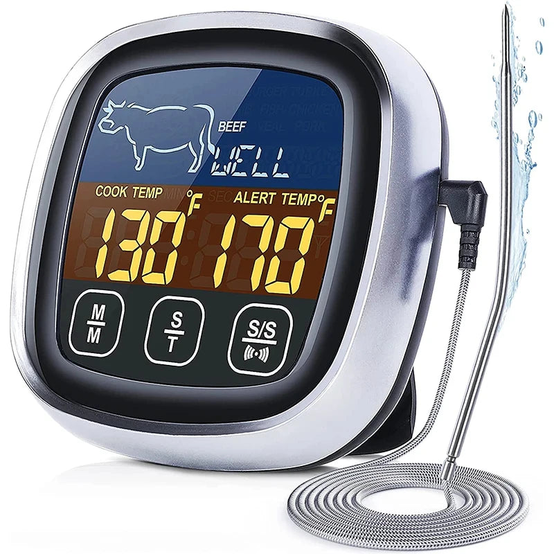 Digital Meat Thermometer Stainless Waterproof Touch Heat Gauge For Meat Thermometre Probe Kitchen Cooking BBQ Grill Thermometer