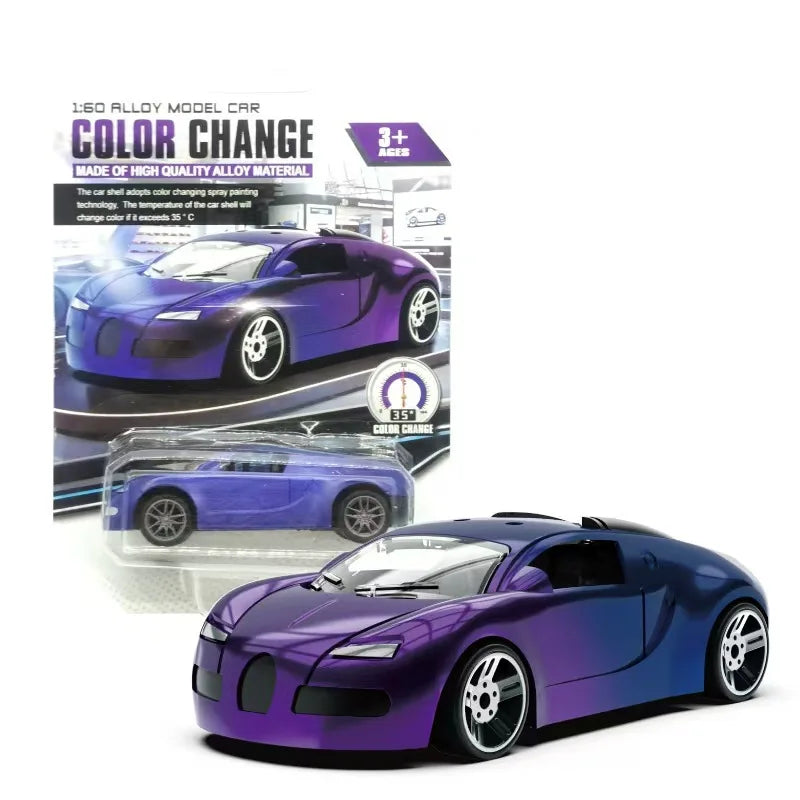 Magic Color Changing Racing Car Model 1:64 Temperature Sensitive Inertia Pull Back Cars Toys Crash-Resistant Durable Boys Gift