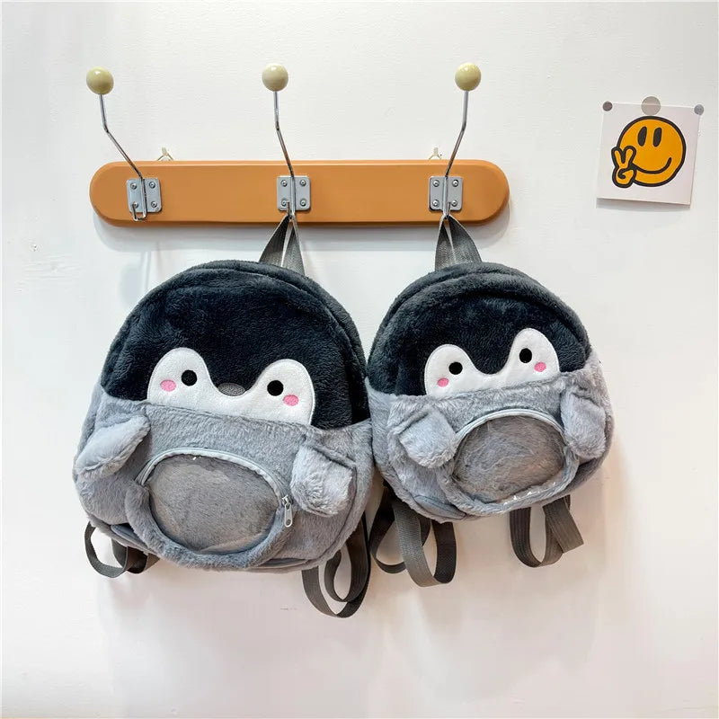 Penguin Cartoon Goth Harajuku Backpack Female Cute Jk Girl Ita Bag Doll Bag Pain Bag Action Figure Plush Mini Small School Bag