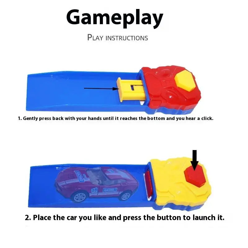 4Pcs Christmas Birthday Gift For Boys Kids Mini Plastic Track Launcher Competitive Racing Game Developing Fine Motor Skills