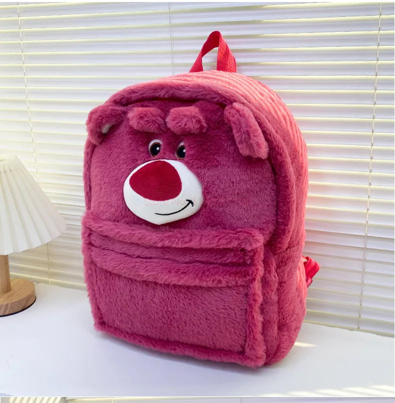 New Lotso Alien Cartoon Funny Plush Backpack Students Large Capacity Bag Girls Casual Soft Stuffed Schoolbag Lightening Bag