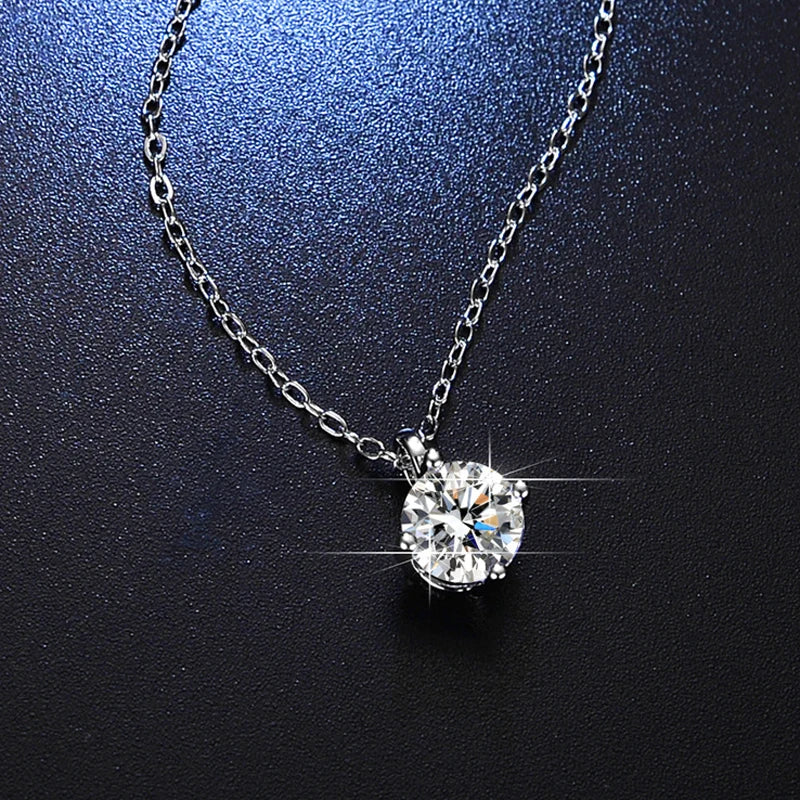 Fashion Luxury Trendy Classic 1ct GRA Moissanite Irregular Sqaure Necklace For Charm Women 925 Silver Party Jewelry Gift
