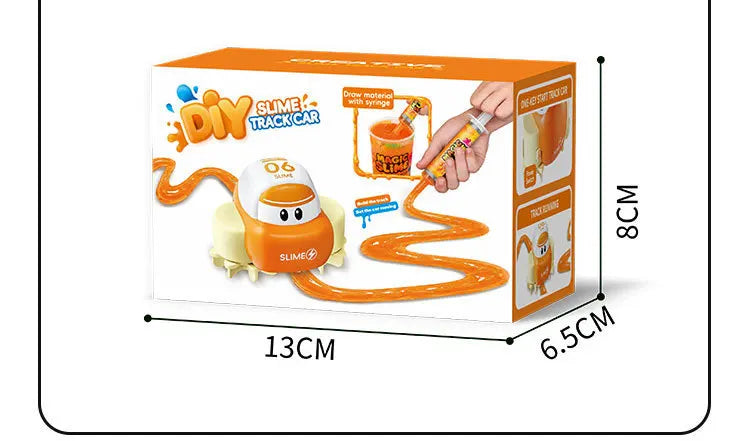 DIY Slime Track Car Toy, Draw Your Own Race Track with Paste, Electric Car, STEM Creative Building Kit