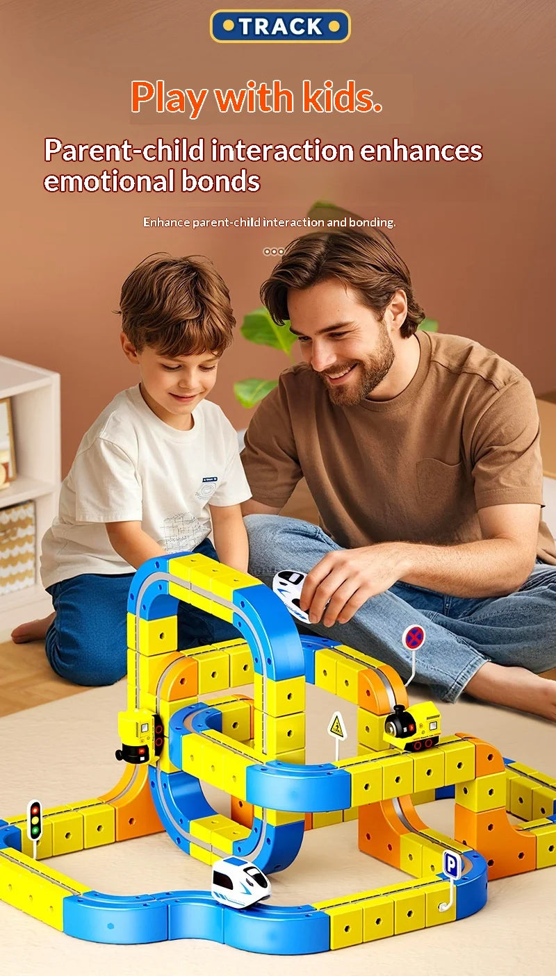 Educational Anti-Gravity Magnetic Building Blocks High-Speed Railway Toy Train Set Changeable Tracks Interactive Play Vehicle