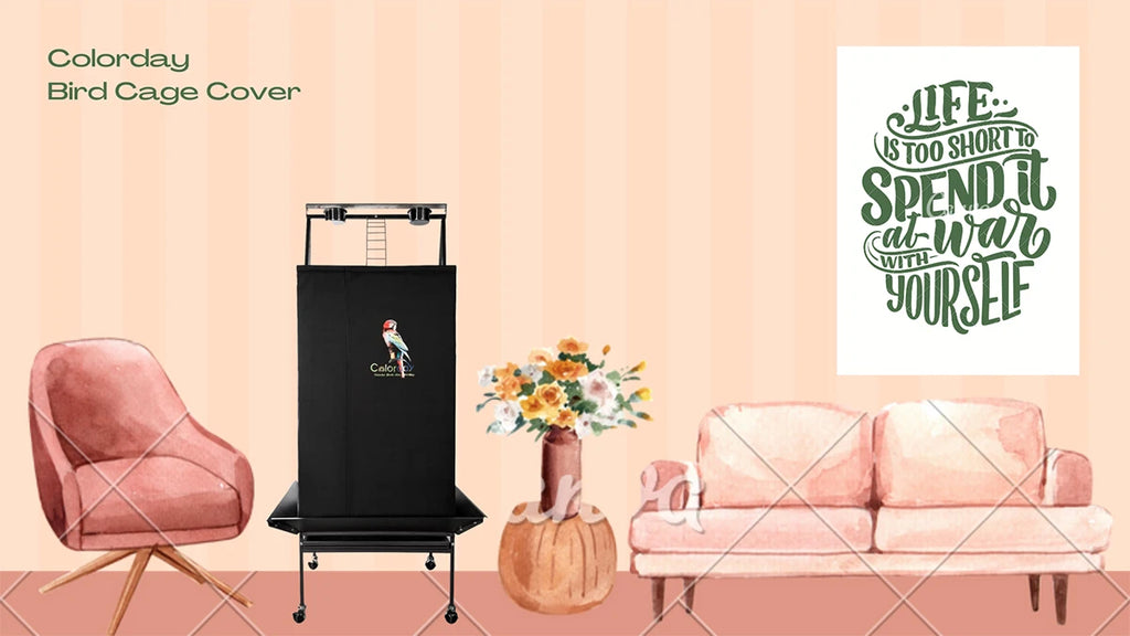 Black Bird Cage Shading Cover, Large Universal, Blackout, Breathable Parrot Cage, Good Night Covers