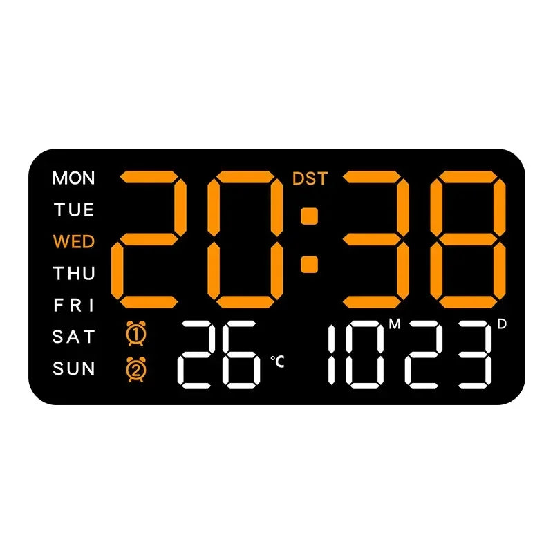 Extra Large Digital Wall Clock with LED Display with Date, Temperature, Timer for Living Room, Bedroom, Gift for Seniors