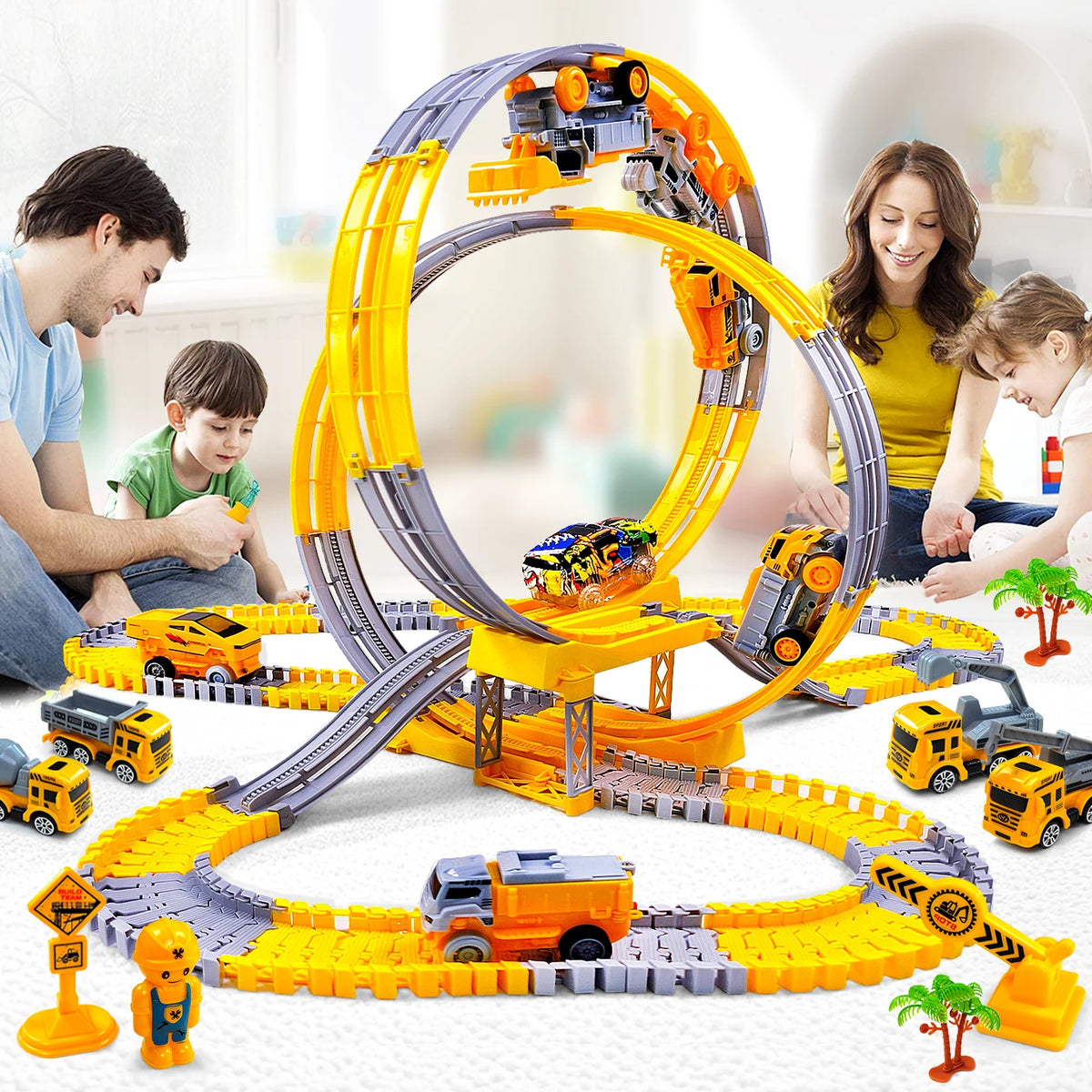 Electric Dinosaur Track Train for Kids - Magic Climbing Engineering Car Puzzle Toy Anti-Gravity Boys Gift