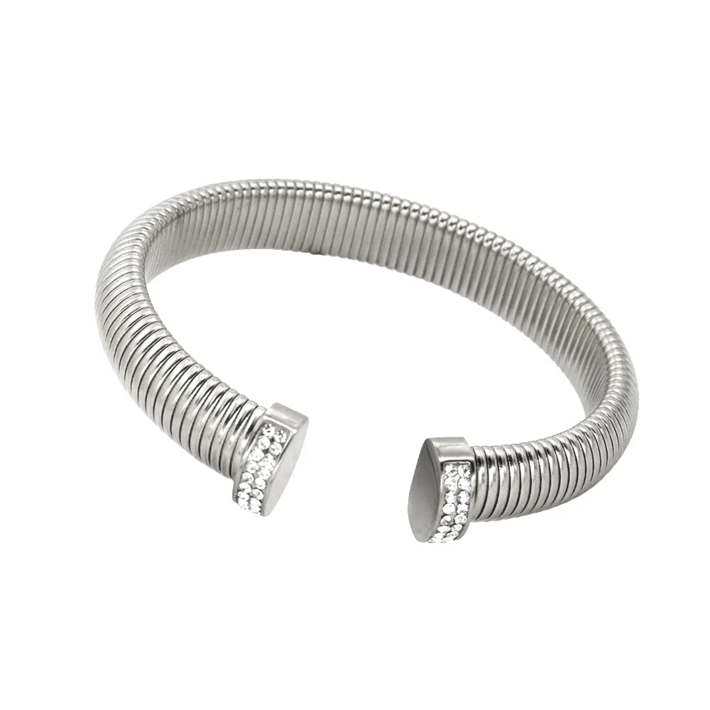 High Quality Cross Cuff Stainless Steel Jewelry Set Personalized Spiral Texture 18K Gold Plated Arm Neck Bijoux Waterproof