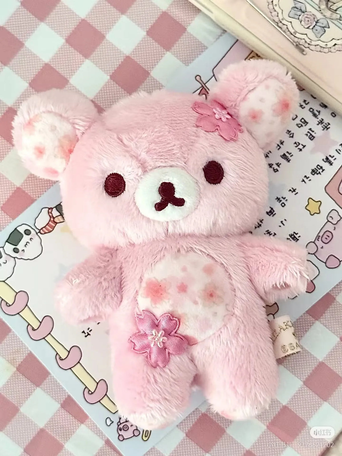 Rilakkuma Pink Cherry Blossom Floral Bear Plush Toy Stuffed Animal Soft Sleeping Hug Pillow Doll Birthday Gift For Women