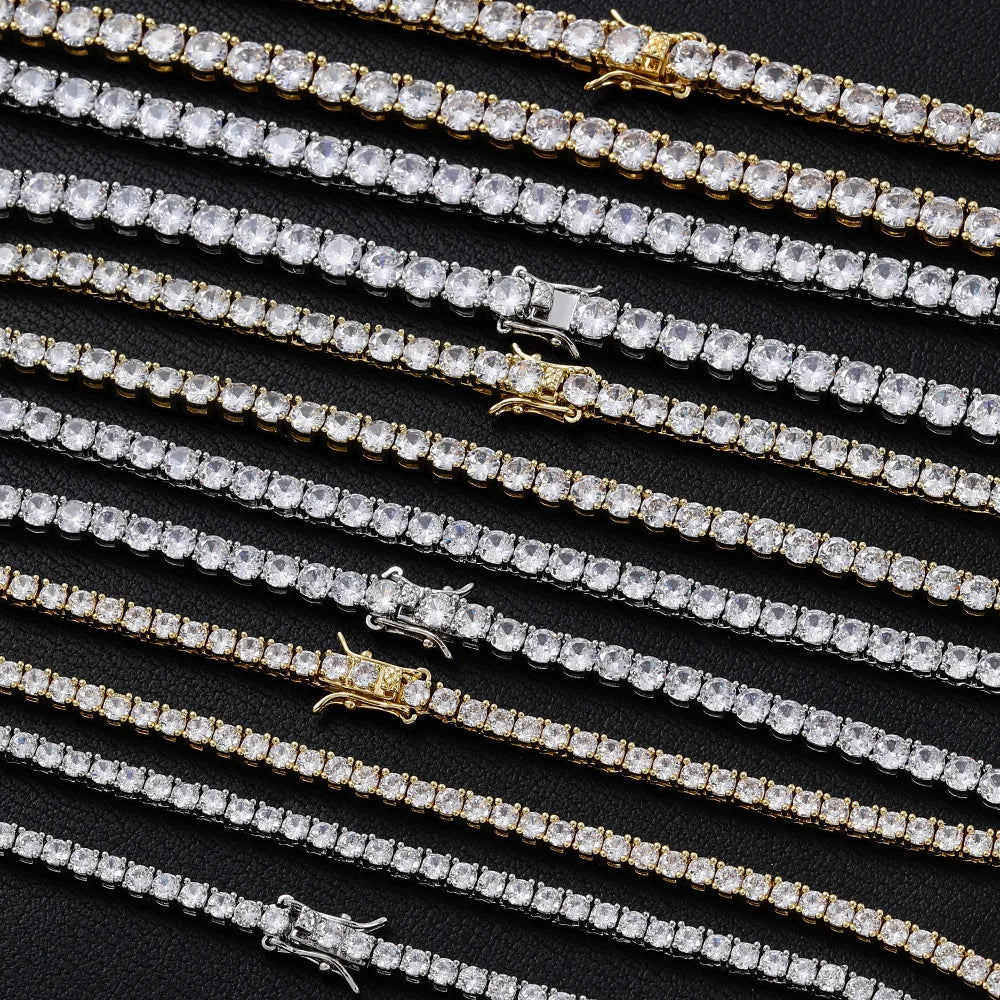 D VVS1 Moissanite Tennis Necklace For Women Top Quality 100% 925 Sterling Silver Sparkling Party Fine Jewelry