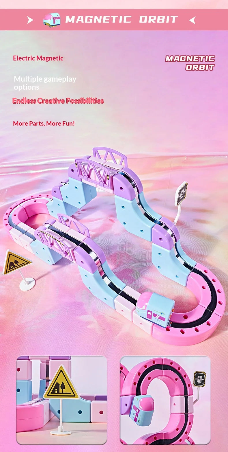 Multi Level Modular Magnetic Levitation Train Track Toy DIY Building Block Anti-Gravity Floating Electric Train Playset