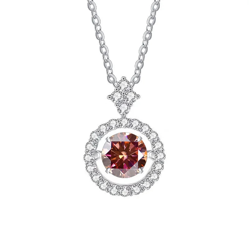 BIJOX STORY 1 CT Moissanite Pendant For Women Simulated Diamond Necklace S925 Sterling Silver Jewelry Girl Valentine's Day Gift