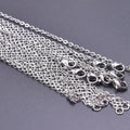 50/60cm Wholesale Stainless Steel Rolo Link Chain Necklaces For Women Men Accessories 10/20/30pcs/Lot Metal Necklace DIY Jewelry