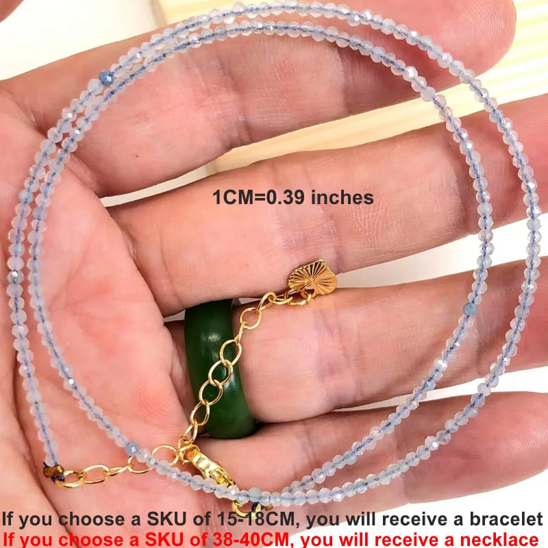 Natural Gemstones 2mm Cutting Angle beads Necklace Tourmaline quartz garnet zircon Bracelet Choker Men Female Jewelry Party Gift