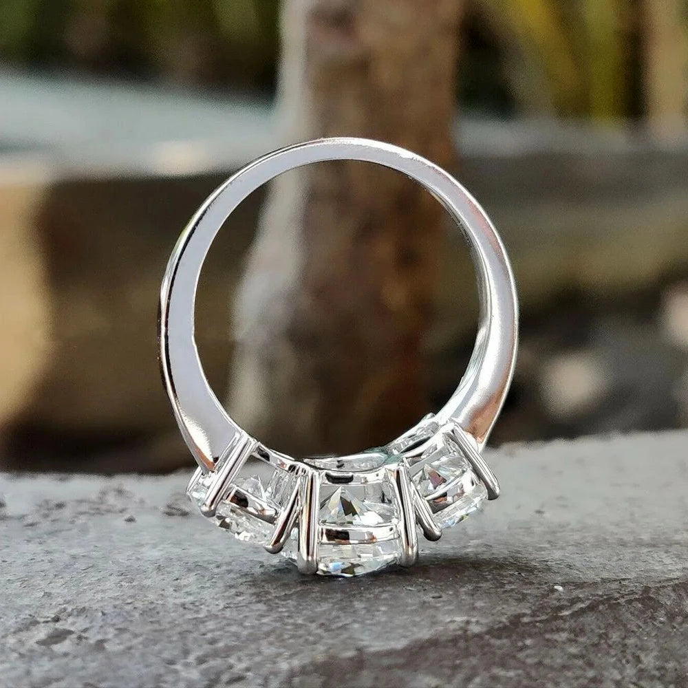 JoyceJelly S925 Sterling Silver Colors Moissanite Ring 2CT 4CT Total Full Moissanite Diamond Jewelry For Wedding Engagement Gift