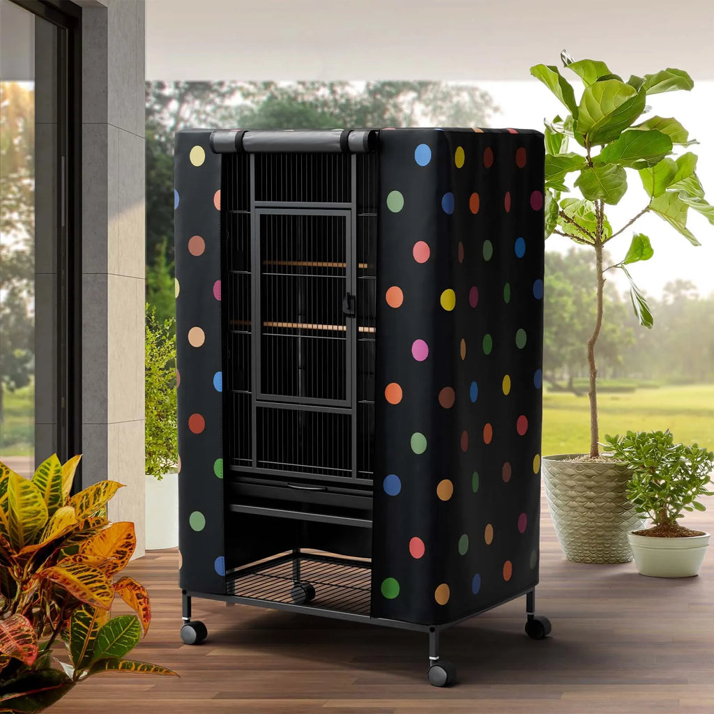 Nighttime Bird Cage Cover with Zipper Panel Blackout Birdcage for Winter Universal Breathable Good Night Enclosure for Bird
