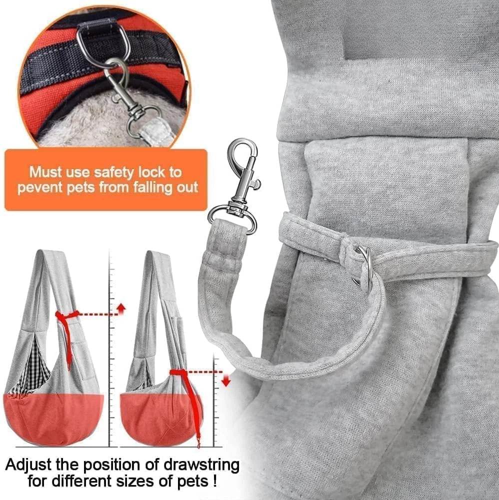 Gray Small Dog Chest Backpack 3-10 Portable Classic Pocket Pet Carrier with Shoulder Strap for Outdoor Use