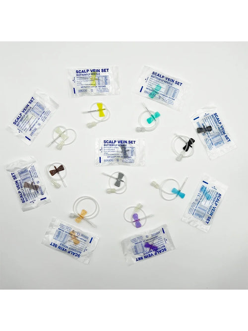 100 PCS Disposable Screw-type Butterfly Infusion Needle Double-wing Infusion Needle for Pet Care Room Suitable for Cats and Dogs
