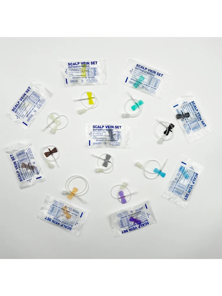 50 PCS Disposable Screw-type Butterfly Infusion Needle Double-wing Infusion Needle for Pet Care Room Suitable for Cats and Dogs